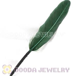 Dark Green Goose Satinette Wing Feather Hair Extensions Wholesale