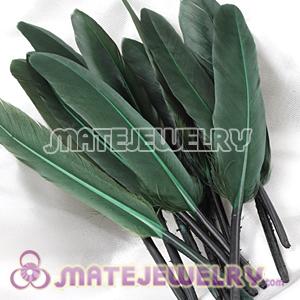 Dark Green Goose Satinette Wing Feather Hair Extensions