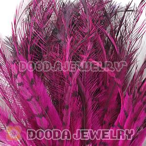 Magenta Thin Striped Grizzly Bird Feather Hair Extension Wholesale