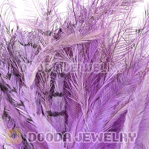 Lavender Thin Striped Grizzly Bird Feather Hair Extension Wholesale