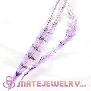 Wholesale Lavender Thin Striped Grizzly Bird Feather Hair Extension 