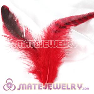Wholesale Natural Striped Red Grizzly Rooster Feather Hair Extensions 