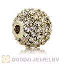 10mm Gold plated Copper Disco Ball Bead Pave white Austrian Crystal handmade Style