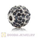 10mm Copper Disco Ball Bead Pave Ocean Blue Austrian Crystal handmade Style