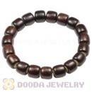 10mm Red Sandalwood Drum Shaped Beads With Stick Bone Buddhist Prayer Bracelet Wrist Mala