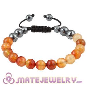 Fashion Tresor Men Bracelet With Faceted Agate And Hematite 