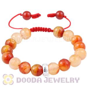 Handmade Style Tscharm Charm Bracelet Faceted Agate and Sterling Silver Beads