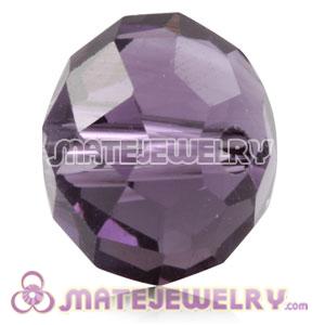 10mm Sambarla Style Purple Faceted Crystal Glass Beads 