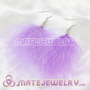 Fashion Cheap Purple Fluffy Feather Earrings 