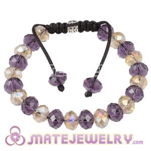 2011 Hottest Sambarla style Bracelets With Purple Faceted Crystal Glass Bead