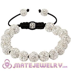 Fashion Sambarla Style White Disco Ball Bead Alloy Crystal Bracelets 