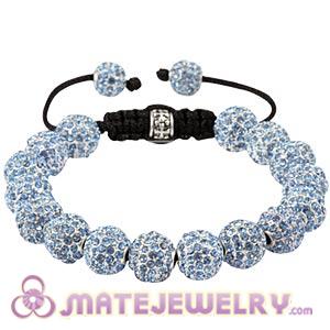 Fashion Sambarla Style Blue Disco Ball Bead Alloy Crystal Bracelets 