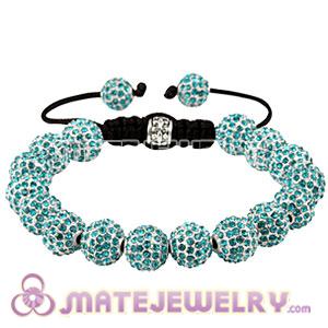 Fashion Sambarla Style Teal Disco Ball Bead Alloy Crystal Bracelets 
