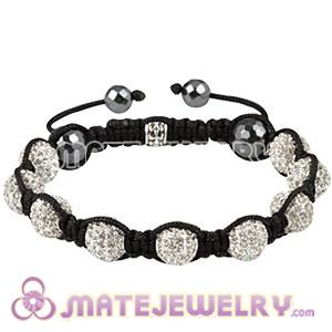 Fashion Sambarla White Disco Ball Bead Bracelets With Faceted Hematite  
