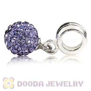 Sterling Silver European Charms Dangle Purple Czech Crystal Beads