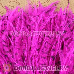Magenta Striped Ostrich Plumes Trim Feather Hair Extensions Wholesale