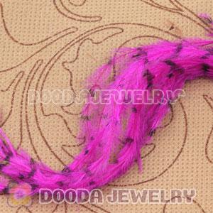 Magenta Striped Ostrich Plumes Trim Feather Hair Extensions Wholesale