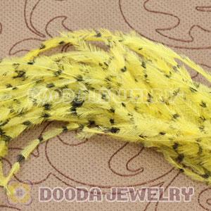 Yellow Striped Ostrich Plumes Trim Feather Hair Extensions Wholesale
