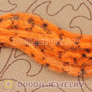 Orange Striped Ostrich Plumes Trim Feather Hair Extensions Wholesale