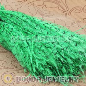 Green Striped Ostrich Plumes Trim Feather Hair Extensions Wholesale