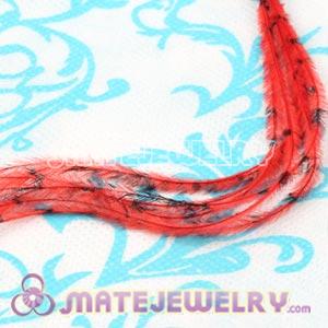 Wholesale Red Striped Ostrich Plumes Trim Feather Hair Extensions 