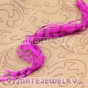 Wholesale Magenta Striped Ostrich Plumes Trim Feather Hair Extensions 