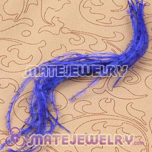 Wholesale Navy Striped Ostrich Plumes Trim Feather Hair Extensions 