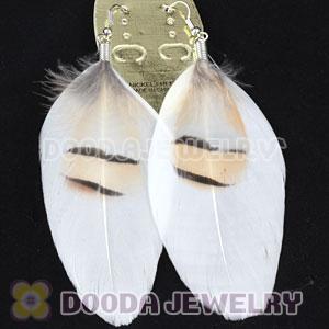 Wholesale White Tibetan Jaderic Bohemia Styles Flake Feather Earrings