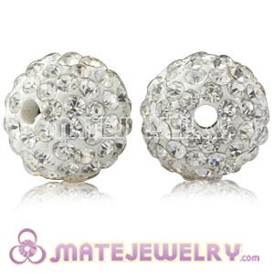 10mm Pave White Crystal Bead 