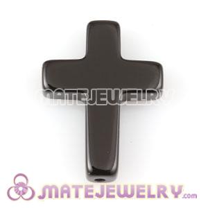 20×15mm Black Agate Latin Cross Beads