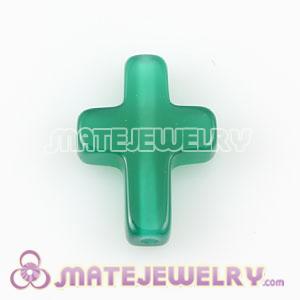 12×16mm Green Agate Latin Cross Beads
