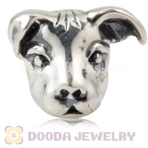 Antique 925 Sterling Silver Dog Head Charms Beads