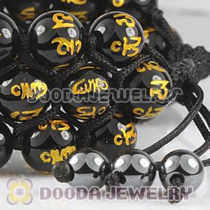 3 Row Black Agate Buddhist Bead Wrap Bracelet Wholesale
