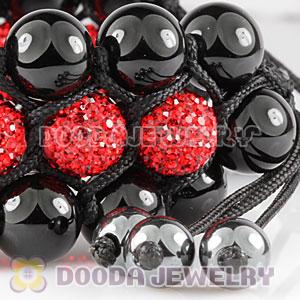3 Row Black Onyx Red Czech Crystal Wrap Bracelet Wholesale