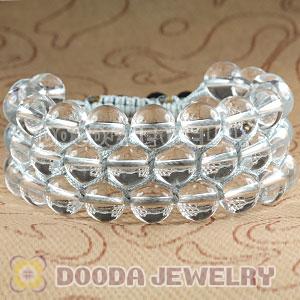 3 Row White Crystal Bead Wrap Bracelet With Hematite Wholesale