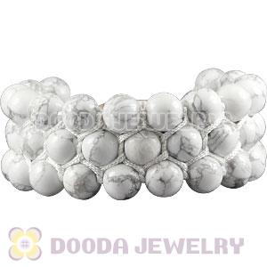 3 Row White Turquoise Wrap Bracelet With Hematite Wholesale