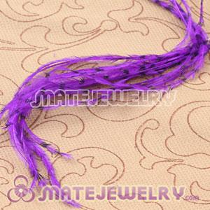Wholesale Purple Striped Ostrich Plumes Trim Feather Hair Extensions 