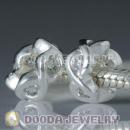 925 Sterling Silver Charm Jewelry Beads with Clear Stone