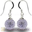 10mm Lavender Czech Crystal Ball Sterling Silver Hook Earrings Wholesale