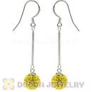 8mm Yellow Czech Crystal Ball Sterling Silver Dangle Earrings Wholesale