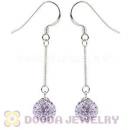 8mm Lavender Czech Crystal Ball Sterling Silver Dangle Earrings Wholesale