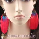 Wholesale Red Tibetan Jaderic Bohemia Styles Big Flake Feather Earrings