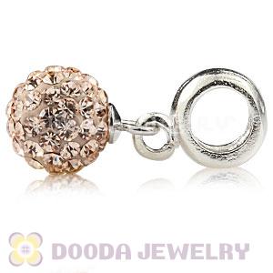 Sterling Silver European Charms Dangle Rose Czech Crystal Beads