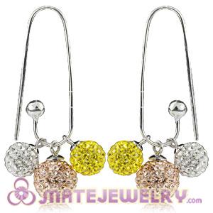 Czech Crystal Ball Sterling Silver Hook Earrings