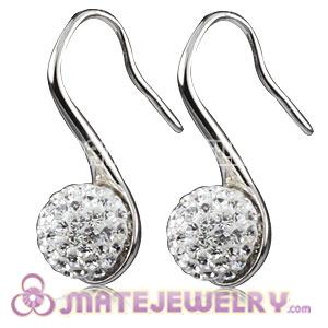 10mm Czech Crystal Ball Sterling Silver Hook Earrings
