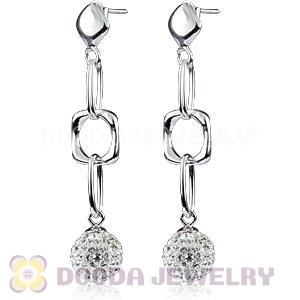 10mm Czech Crystal Ball Sterling Silver Dangle Earrings Wholesale 
