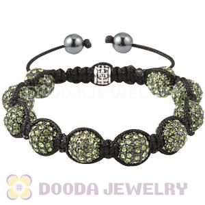 Green Crystal Disco Ball Bead Bracelet With Hematite Wholesale 