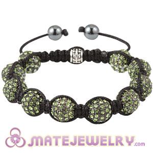 Fashion Sambarla Green Crystal Disco Ball Bead Bracelet With Hematite 