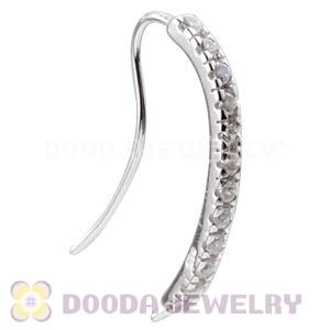 Sterling Silver Inlay CZ Stone Earring Component Findings Wholesale