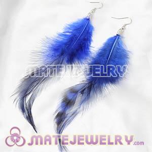 Long Blue Tibetan Jaderic Bohemia Feather Earrings Cheap 